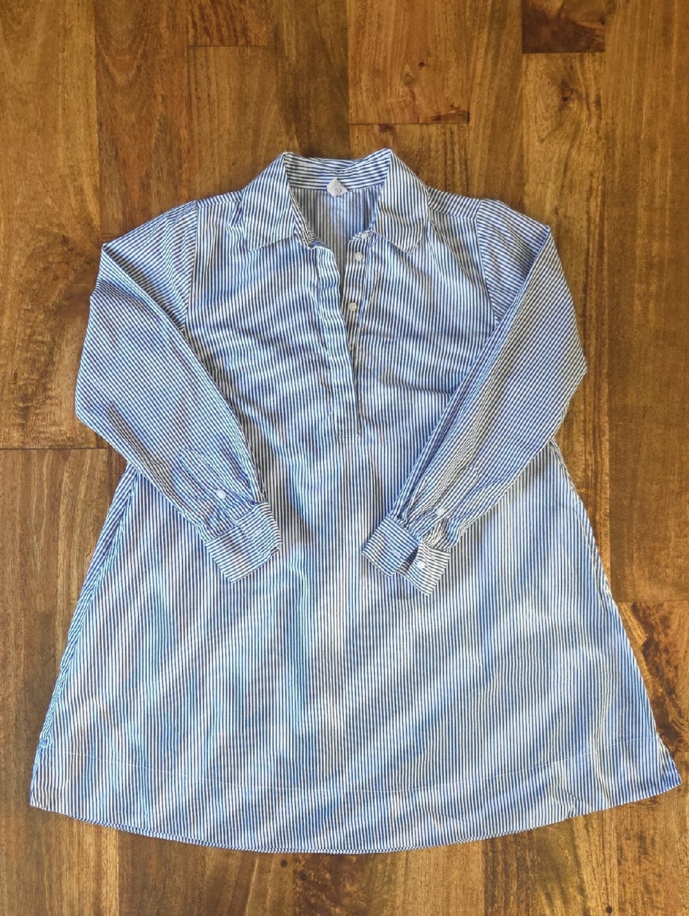 {Old Navy} Cotton Blue and White Striped Shirt Dress Size Small - Picture 10 of 11